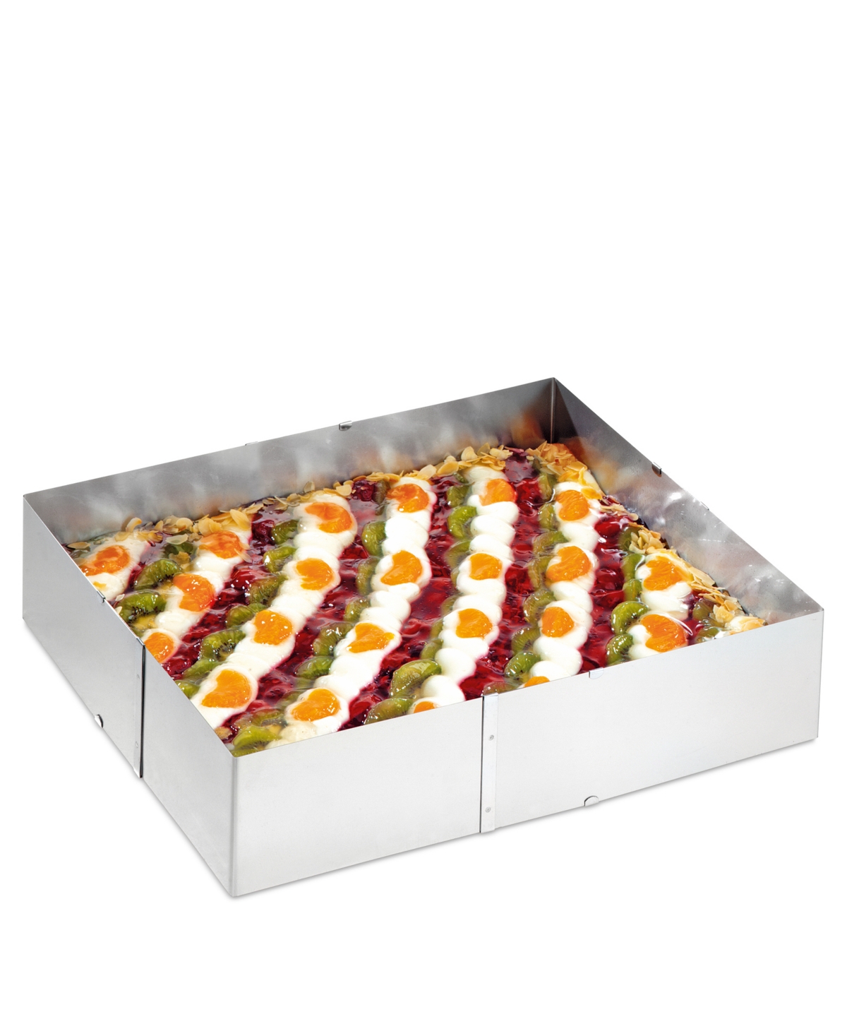 Gefu Stainless Steel Adjustable 8 X 9.5 Inch To 15x18 Inch Baking Frame In Silver