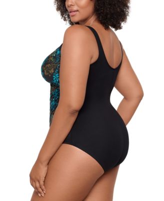 Plus Size Flor De Mar Oceanus Tummy-Control One-Piece Swimsuit
