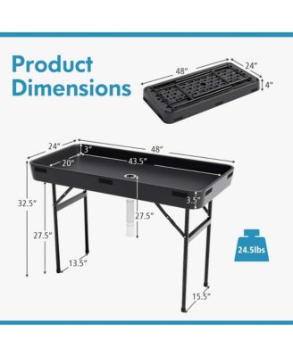 4 Foot Party Ice Folding Table Plastic with Matching Skirt