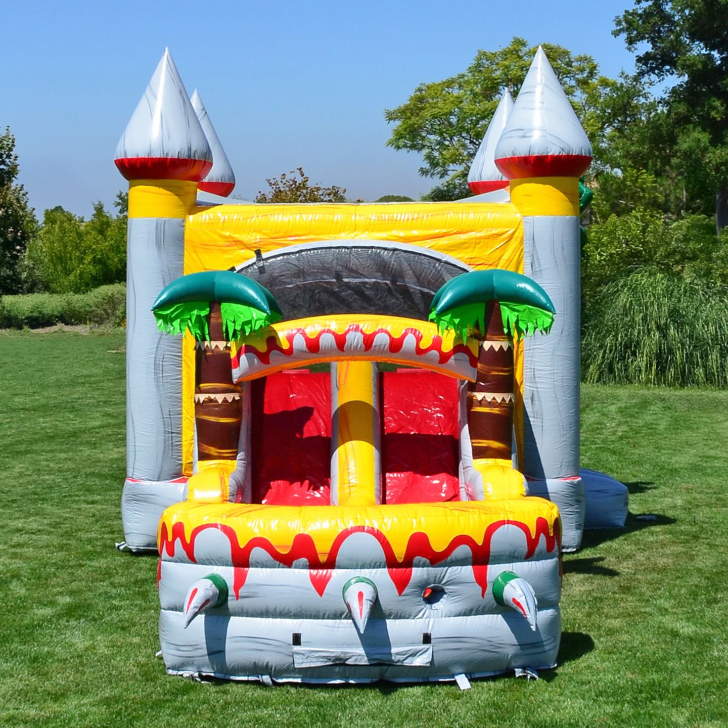 Детская игрушка Jumporange T-Rex Dual Lane Combo Water Slide Bounce House Inflatable, 31'L x 13'W x 15'H, Ages 3+, цвет: Open Miscellaneous — фото 2