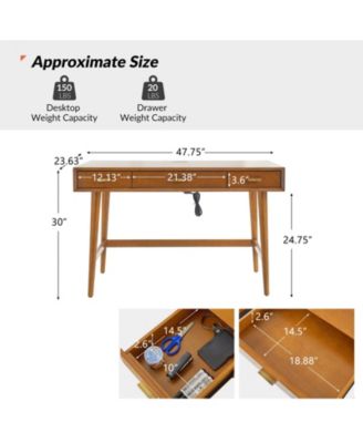 Toby Mid-Century Modern 48" Mid Century Modern Computer Desk with Cable Management