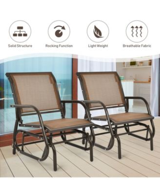 Outdoor Single Swing Glider Rocking Chair with Armrest