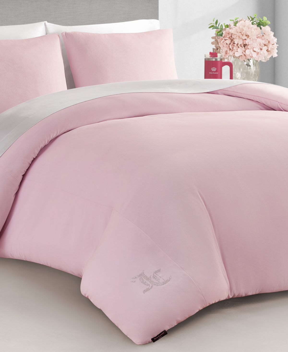 Juicy Couture Velour 2-pc. Comforter Set, Twin/twin Xl In Pink Marshmallow