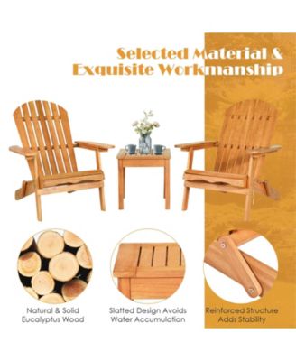 3 Pieces Adirondack Conversation Sets with Widened Armrest