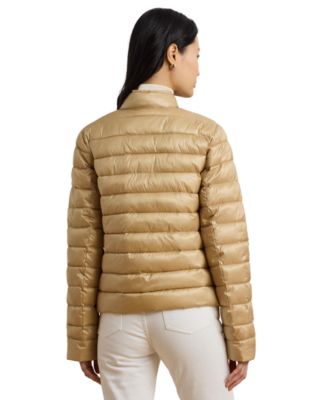 Petite Snap-Front Stand-Collar Packable Coat