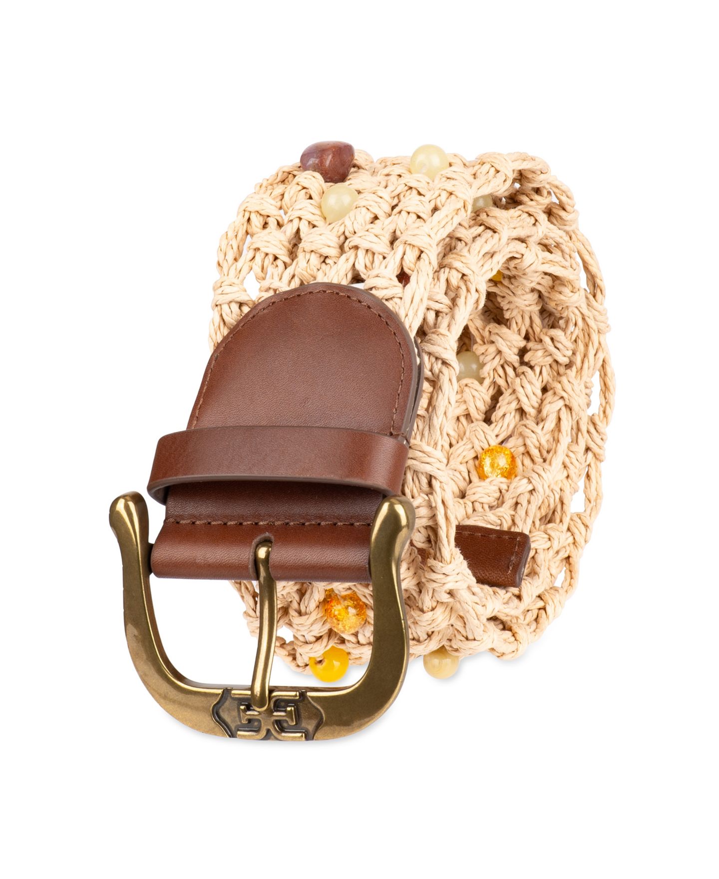 Женский ремень Sam Edelman Wide Beaded Macrame Belt, цвет: Натуральный — фото 5
