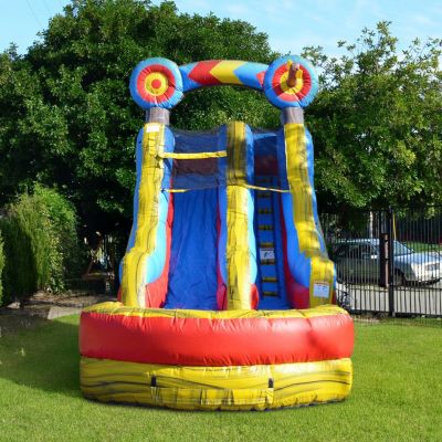 15  FT Target Water Slide Commercial Grade Inflatable with Detachable Deep Pool, Kids and Adults, Tall Blow Up Waterslide, Outdoor Indoor, Wet Dry Use, Summer Fun (with Blower)