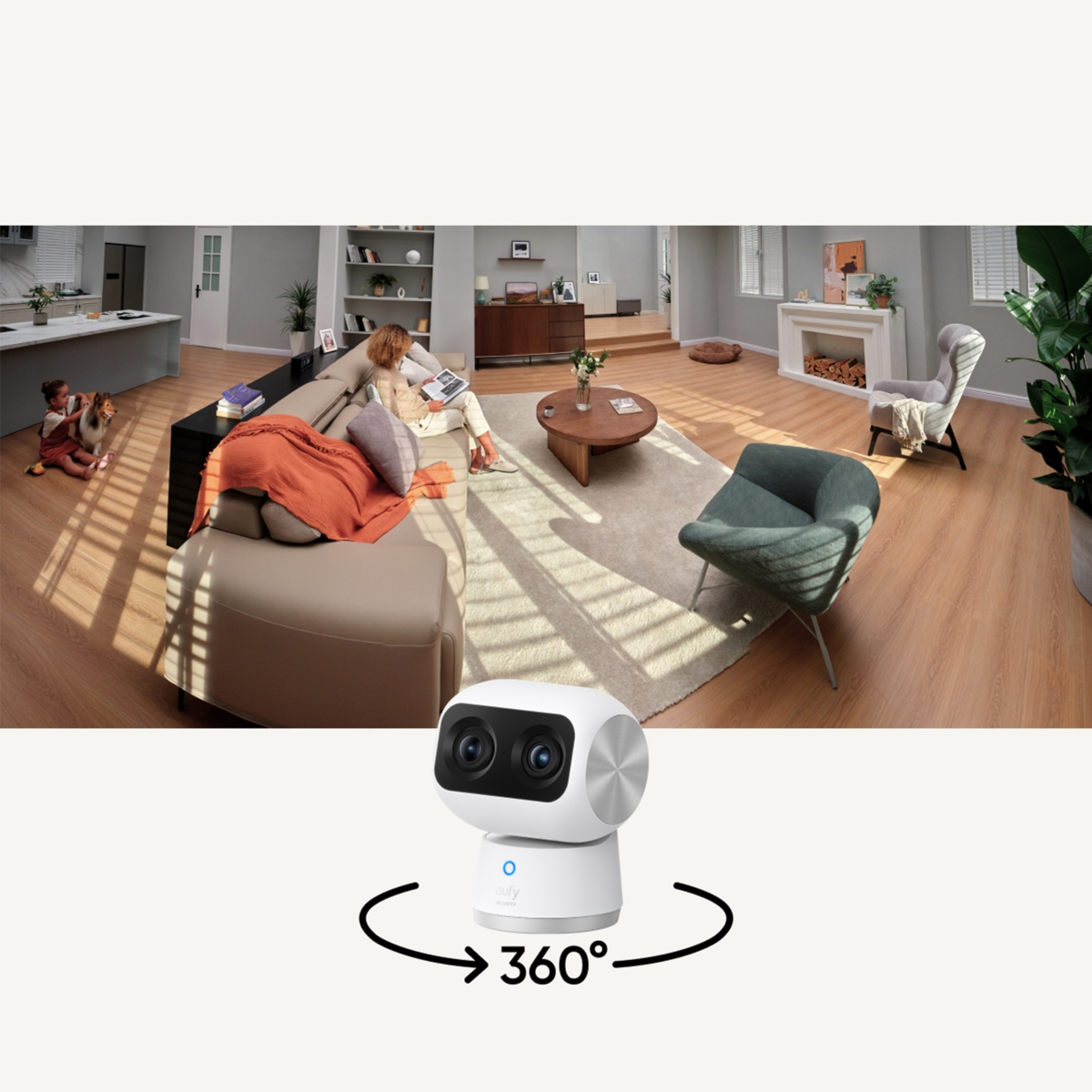 eufy Security IndoorCam S350 2K Full Hd Wired P&T Security Camera
