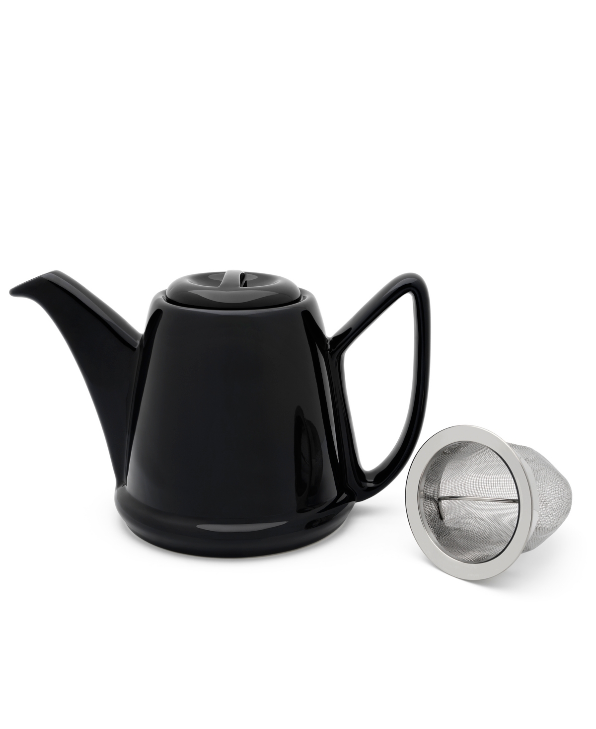 Bredemeijer Stainless Steel Doubled Walled 1 Liter Ceramic Teapot WithCozy - Black