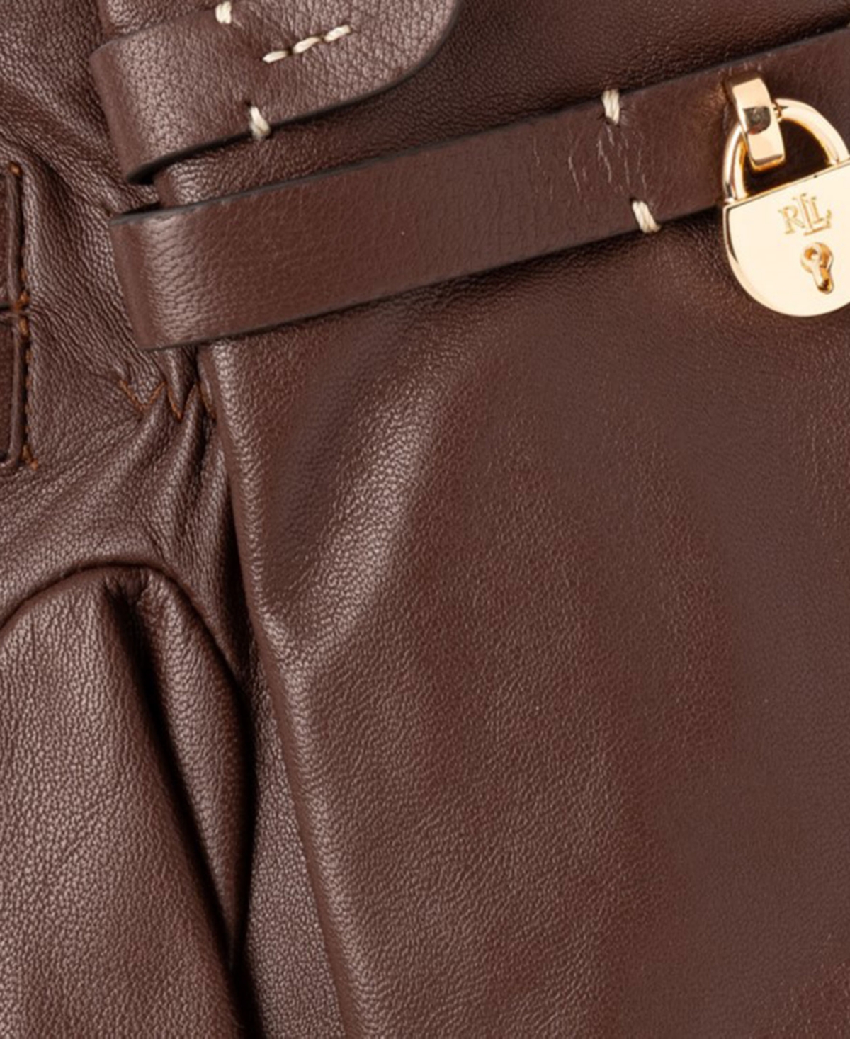 Lauren Ralph Lauren Long Leather Gloves with Lock Charm