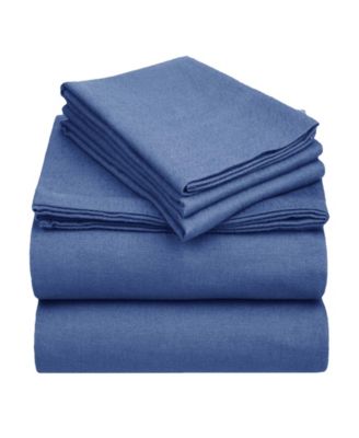 Paisley or Solid Flannel Cotton Deep Pocket Sheet Set