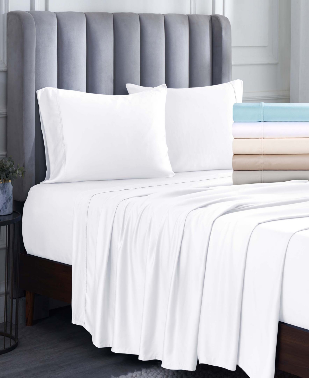 Superior Modal From Beechwood 400 Thread Count Lightweight Cooling Solid Deep Pocket Bed Sheet Set,