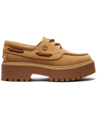 Women's Stone Street 3-Eye Premium Leather Platform Boat Shoes from Finish Line