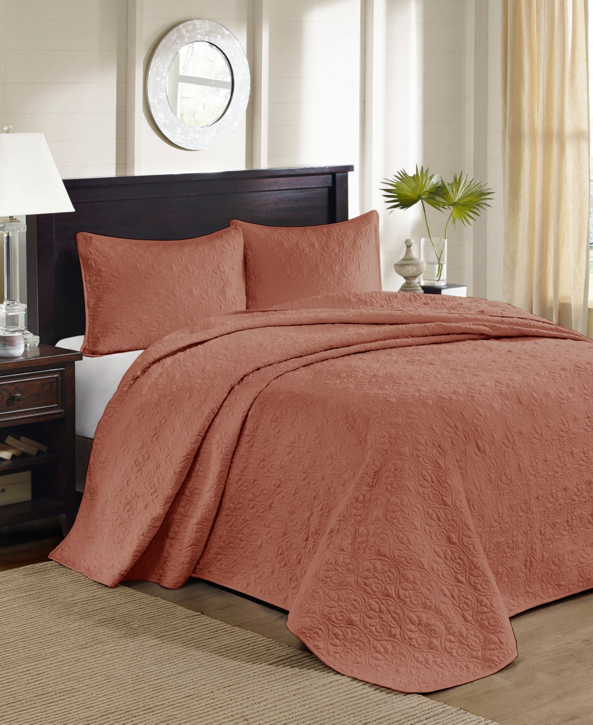 Madison Park Quebec Quilted 3-pc. Bedspread Set, King In Clay Red