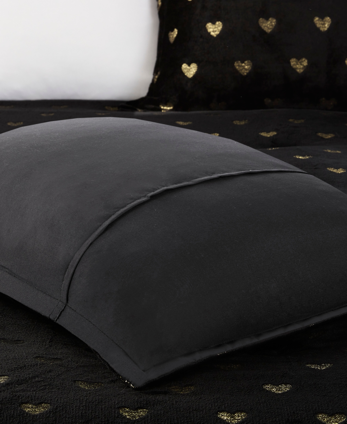 Mi Zone Rosalie Metallic Heart 3-pc. Comforter Set, Twin/twin Xl In Black,gold
