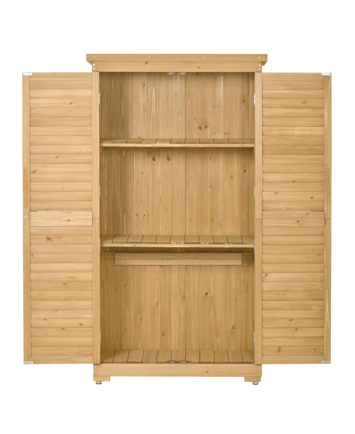 Slickblue Wooden Garden Shed 3-tier Patio Storage Cabinet Outdoor Organizer Wooden Lockers with Fir Wood