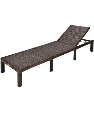 Paito Wicker Chaise Lounger with Adjustable Backrest