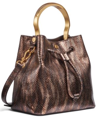 Lawrence Metallic Snake Top Handle Bucket Bag
