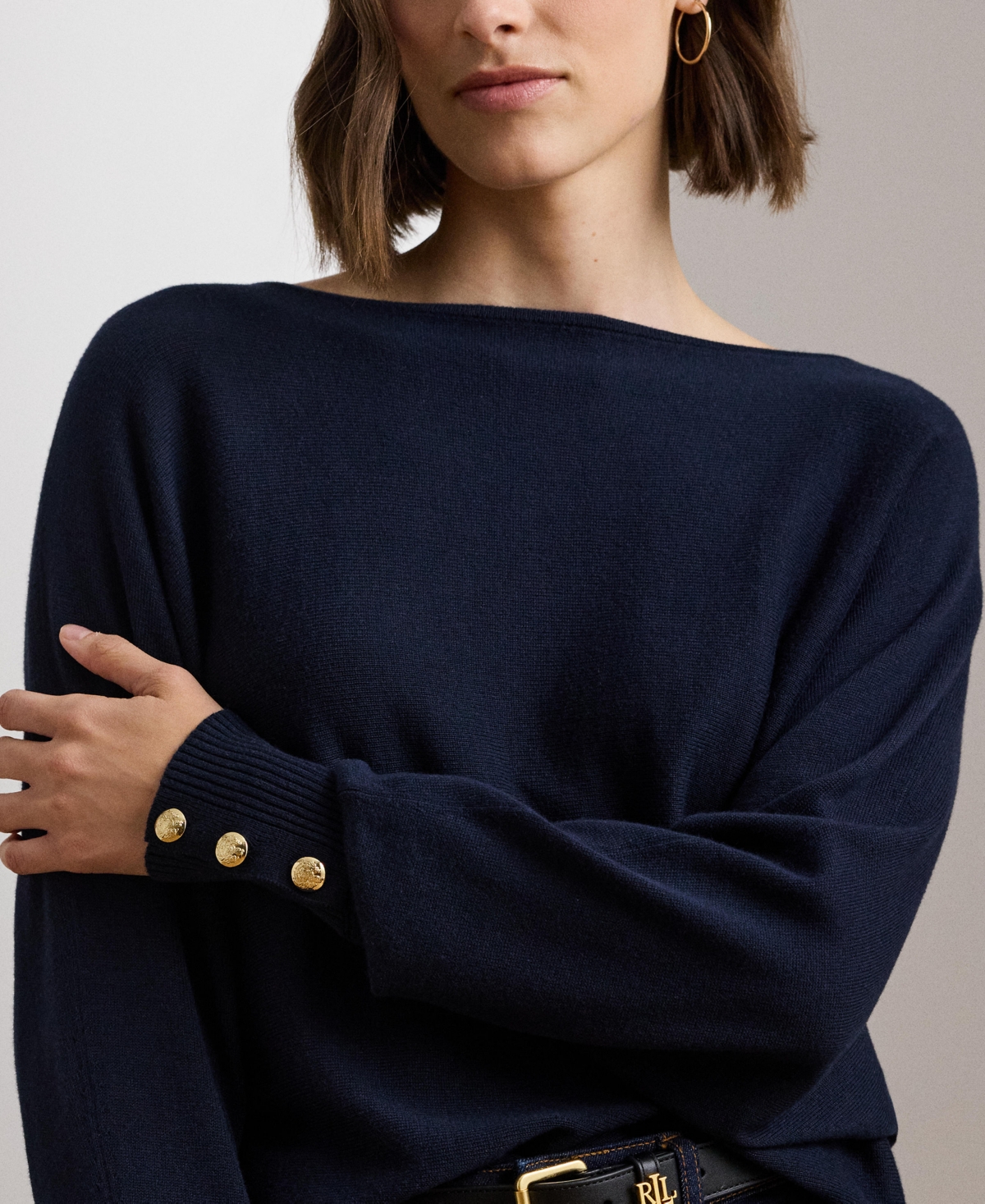 Lauren Ralph Lauren Women's Cotton-Blend Dolman-Sleeve Sweater, Regular & Petite