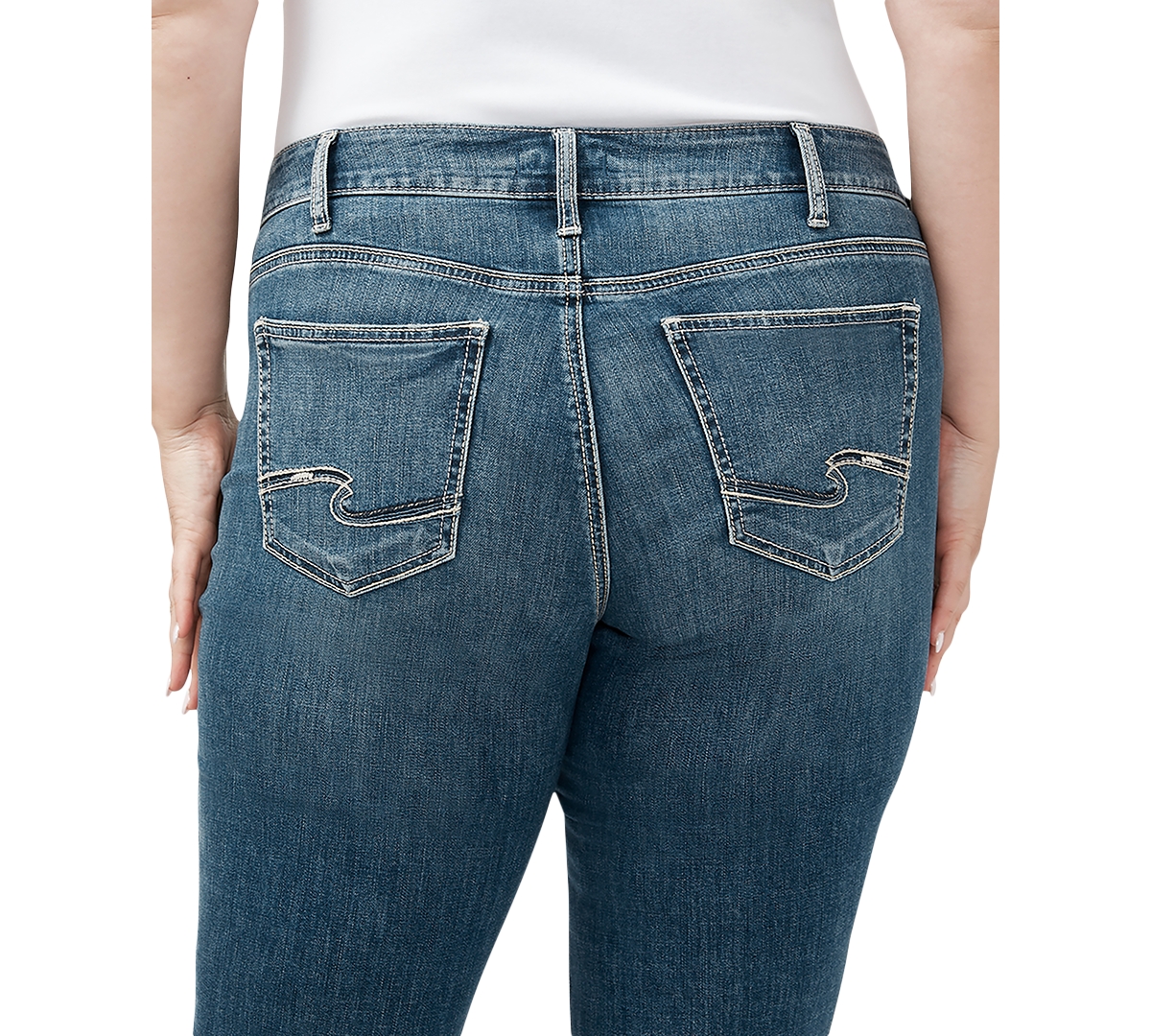 Silver Jeans Co. Plus Size Suki Mid-Rise Curvy-Fit Straight-Leg Jeans
