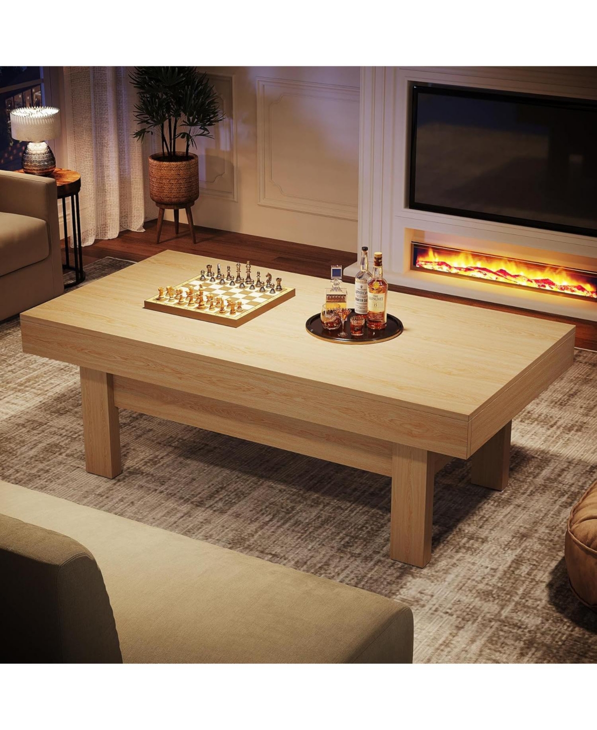 Tribesigns Modern Coffee Table, 47-Inch Simple Rectangle Center Table for Living Room, Farmhouse Coffee Table Wood Cocktail Tea Table for Bedroom Home