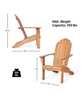 Wood Outdoor Adirondack Chair with Ergonomic Design