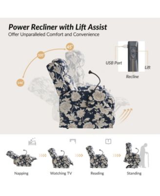 1 piece Polyester Ruprecht Farmhouse Lift Assist Power Recliner chair