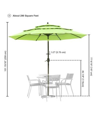10 Ft 3 Tier Patio Umbrella with Crank Handle Push to Tilt  Yard Outdoor