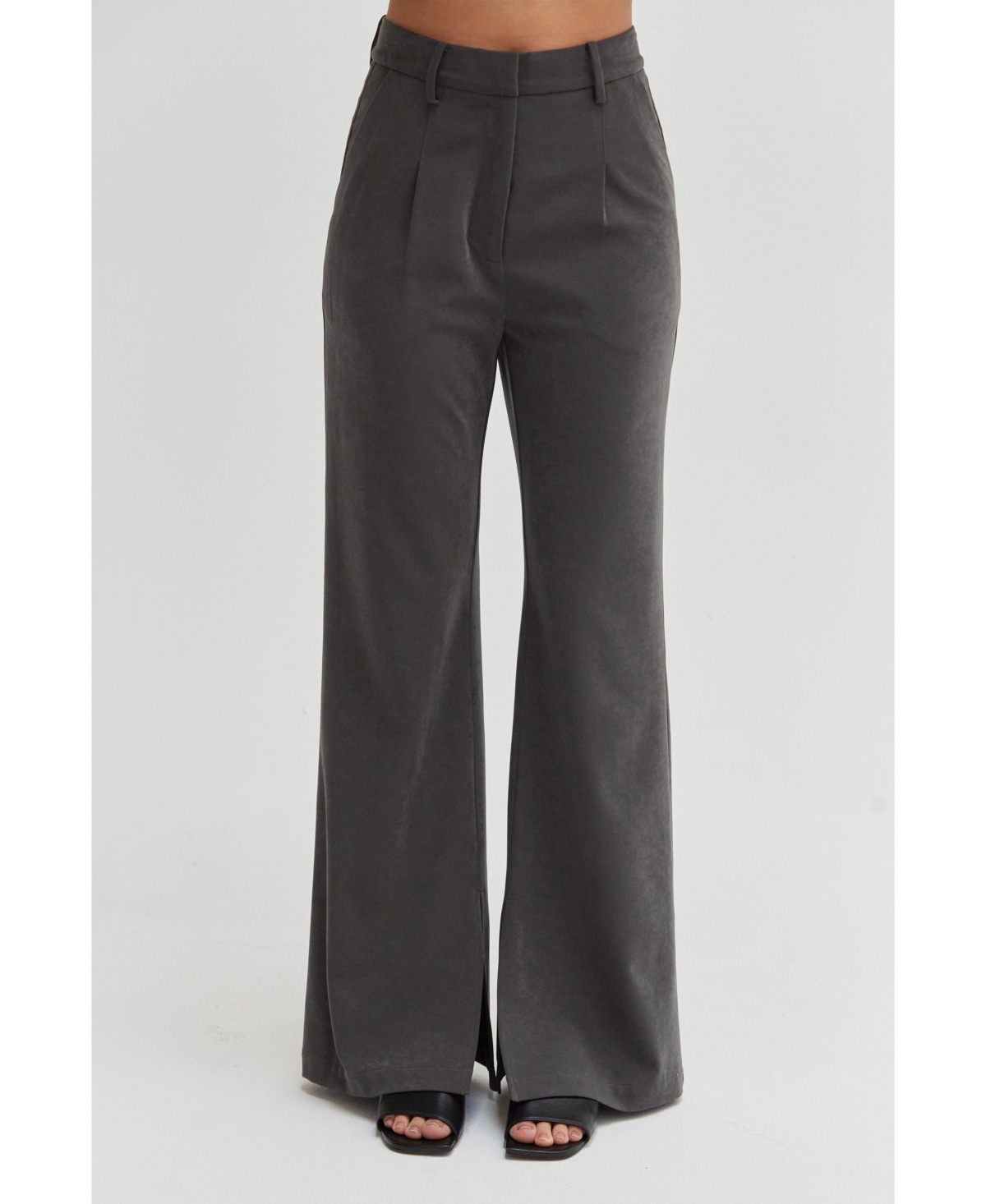 Women's Gabrielle Brushed Stretch Woven Trousers - Dark grey + charcoal