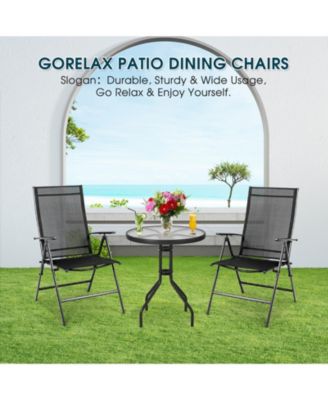 Set of 2 Adjustable Portable Patio Folding Dining Chair Recliners