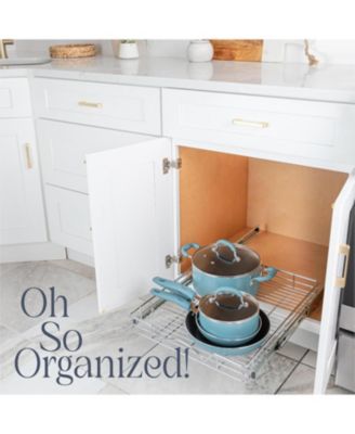 Pull Out Cabinet Organizer with Chrome Finish 17 x 21 In