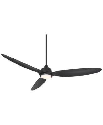 60" Revere Indoor Outdoor Ceiling Fan 3 Blade Customize LED Remote Control Matte Black Finish Bedroom Patio Damp Rated