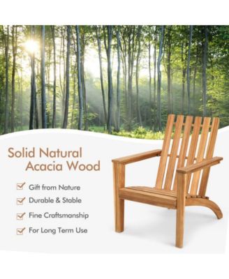 Outdoor Patio Acacia Wood Adirondack Lounge Armchair