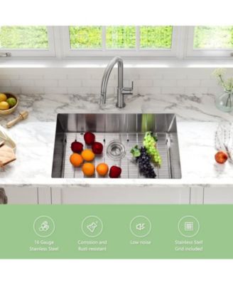 30 Inch Kitchen Sink for Single Bowl,Undermount Kitchen Sink Stainless Steel Sink 16 Gauge Kitchen Sinks with Accessories, Easy Drain