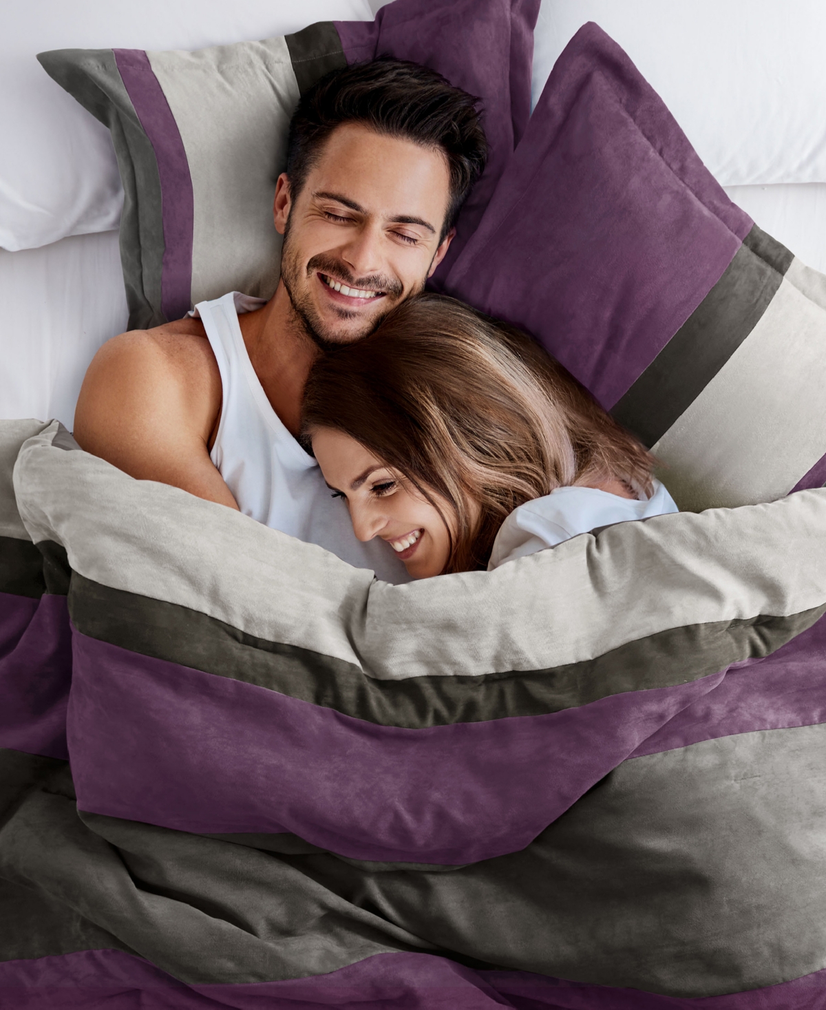 510 Design Boulder Stripe Micro Suede 3-pc. Comforter Set, Full/queen In Purple