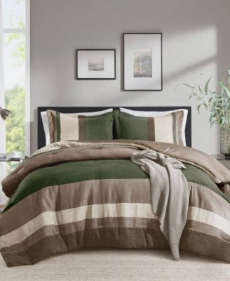 Boulder Stripe Micro Suede 3-Pc. Comforter Set, Full/Queen