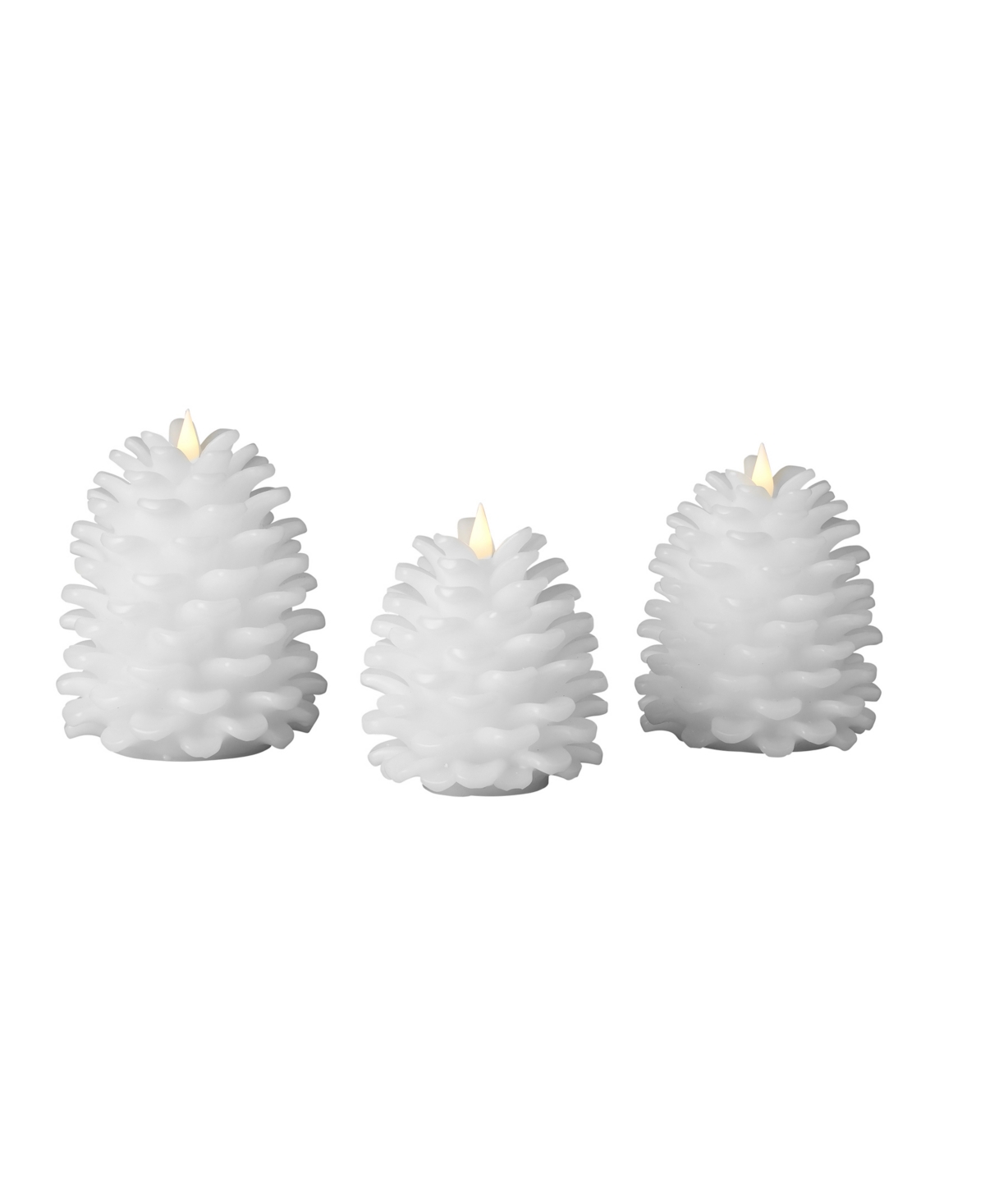 Seasonal Pinecone Flameless Candle, 3-Pc. Set