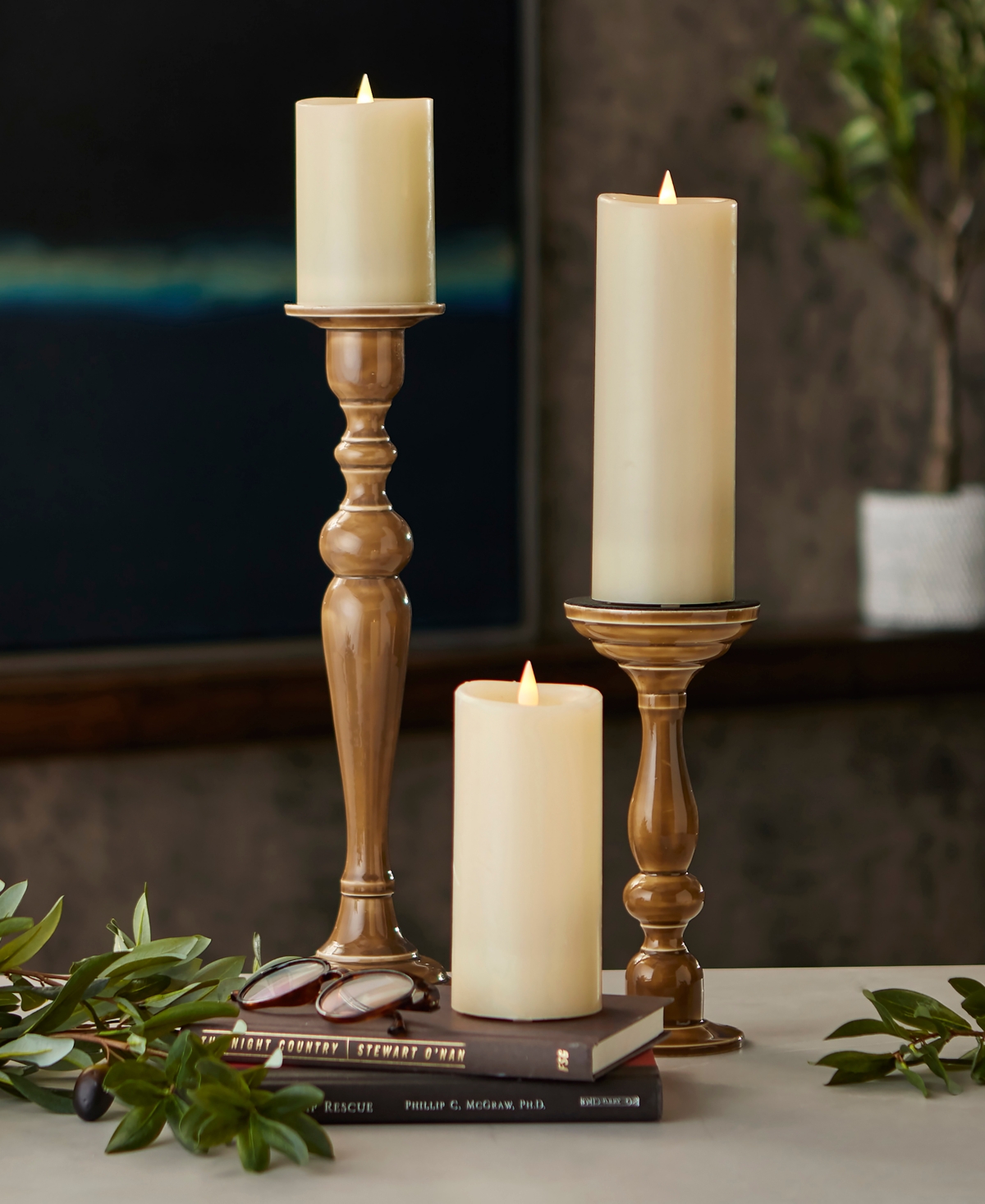 Seasonal Classic Motion Flameless Candle, 3-Pc. Set
