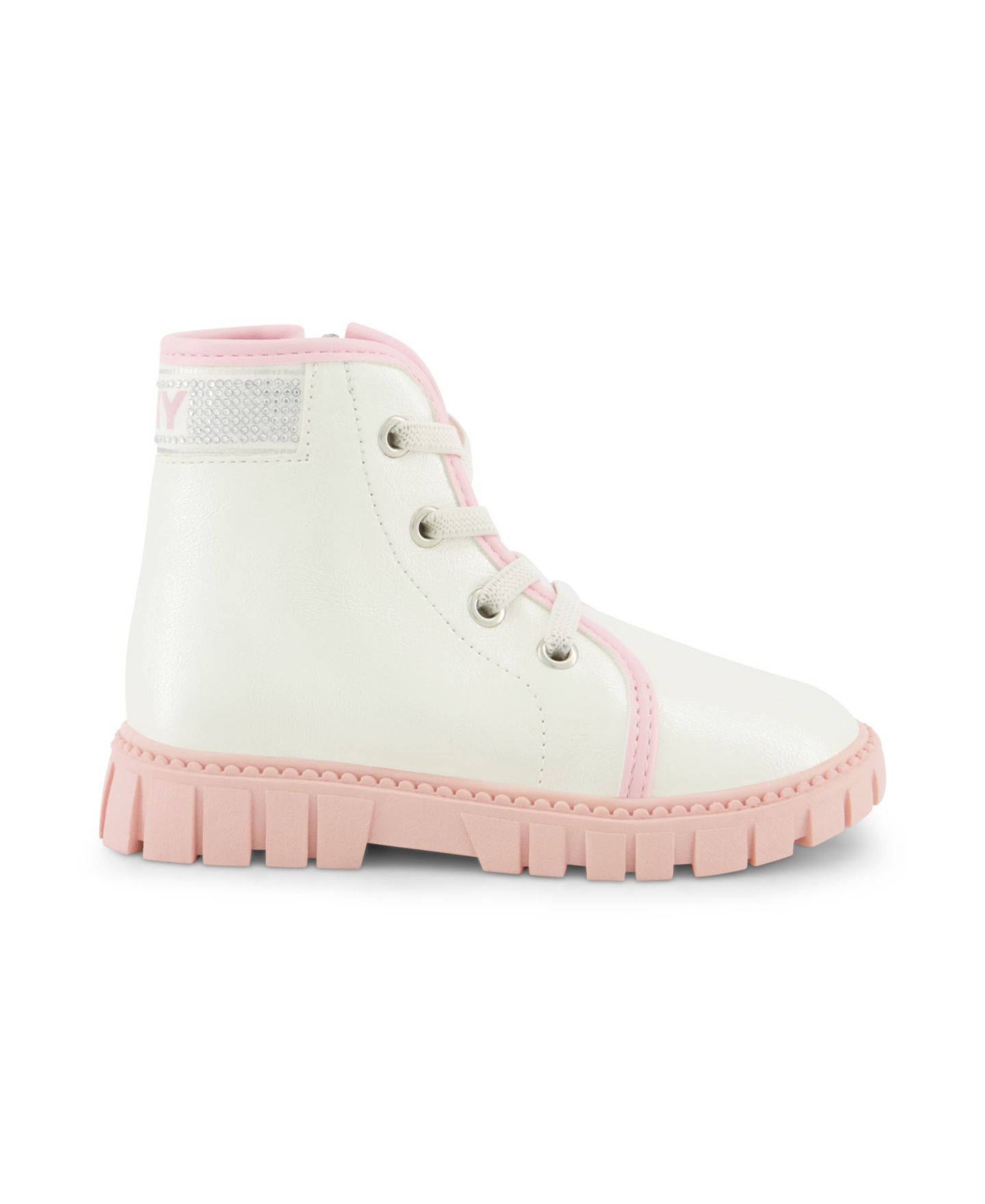 Ботинки DKNY Carrie Logo Stones Combat Boot для девочек-малышей, цвет: Кремовый — фото 4