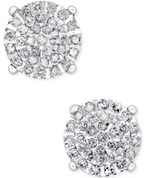 image of Diamond Cluster Stud Earrings (1/2 ct. t.w.) in Sterling Silver