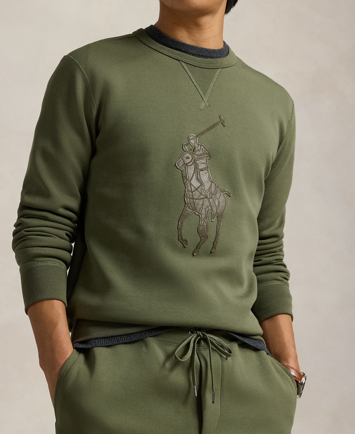 Polo Ralph Lauren Men's Leather-Pony Double-Knit Sweatshirt