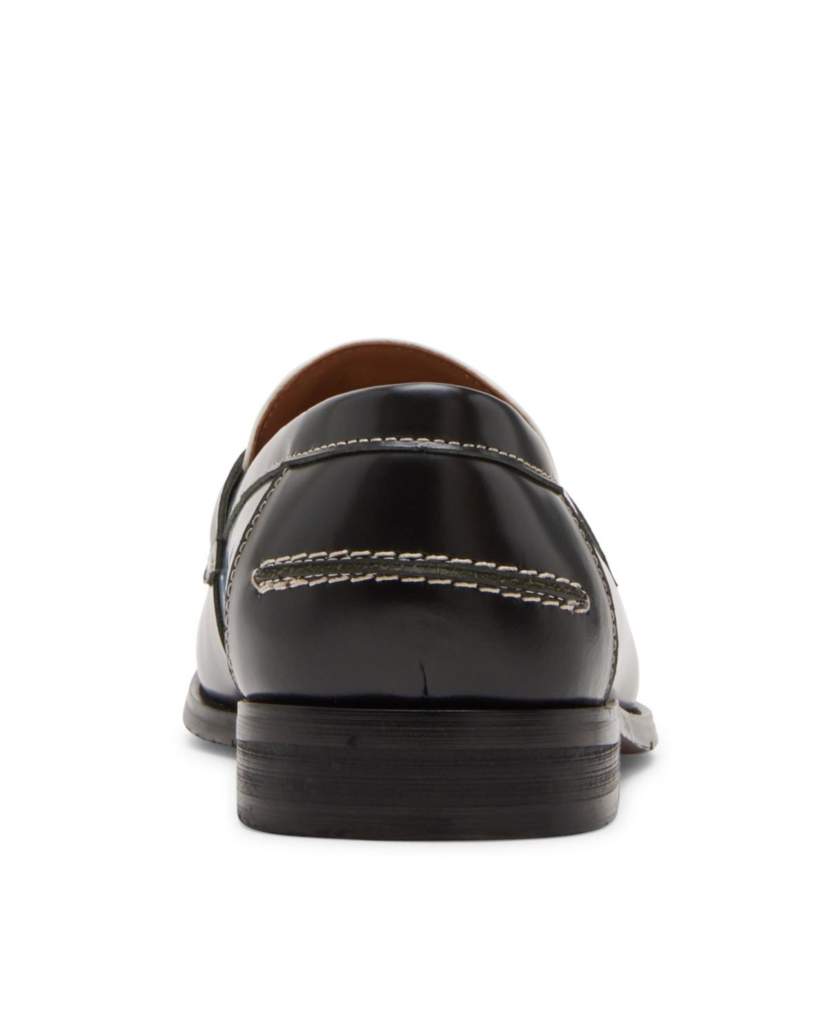 Shop Steve Madden Men's Natan Penny Moc Toe Loafer In Black,white