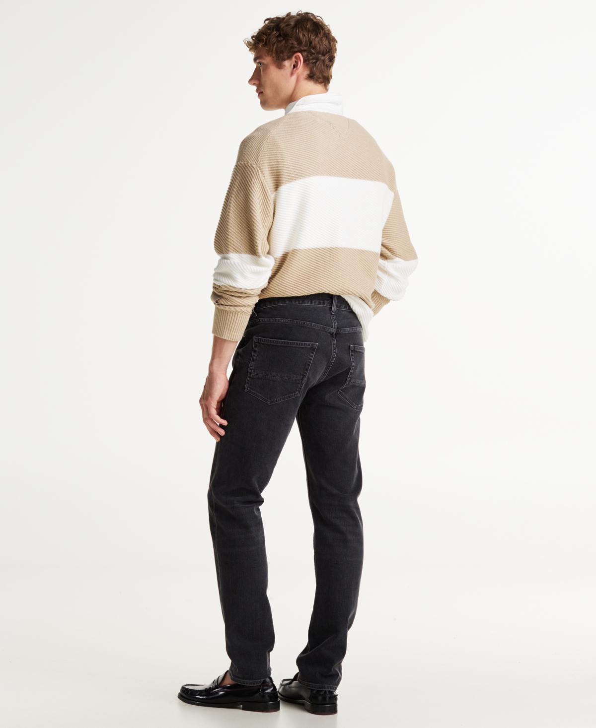Shop Tommy Hilfiger Men's Denton Straight Fit Clark Black Jeans