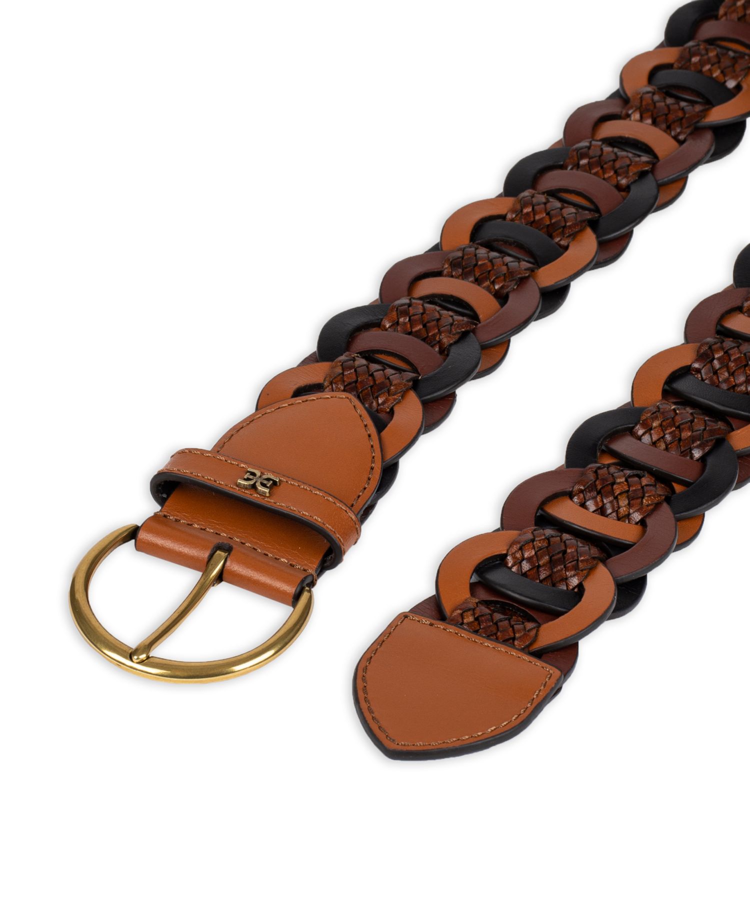 Women's Casual Woven Linked Genuine Leather Belt