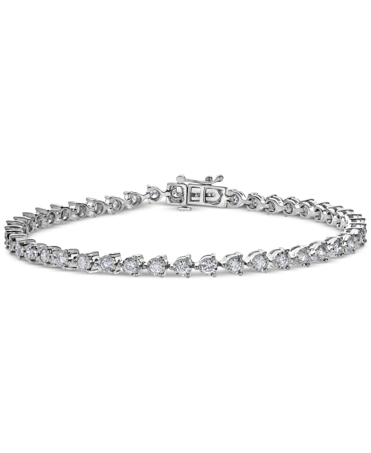 Macy's Diamond Bezel Tennis Bracelet (2 Ct. T.w.) In 14k White Gold