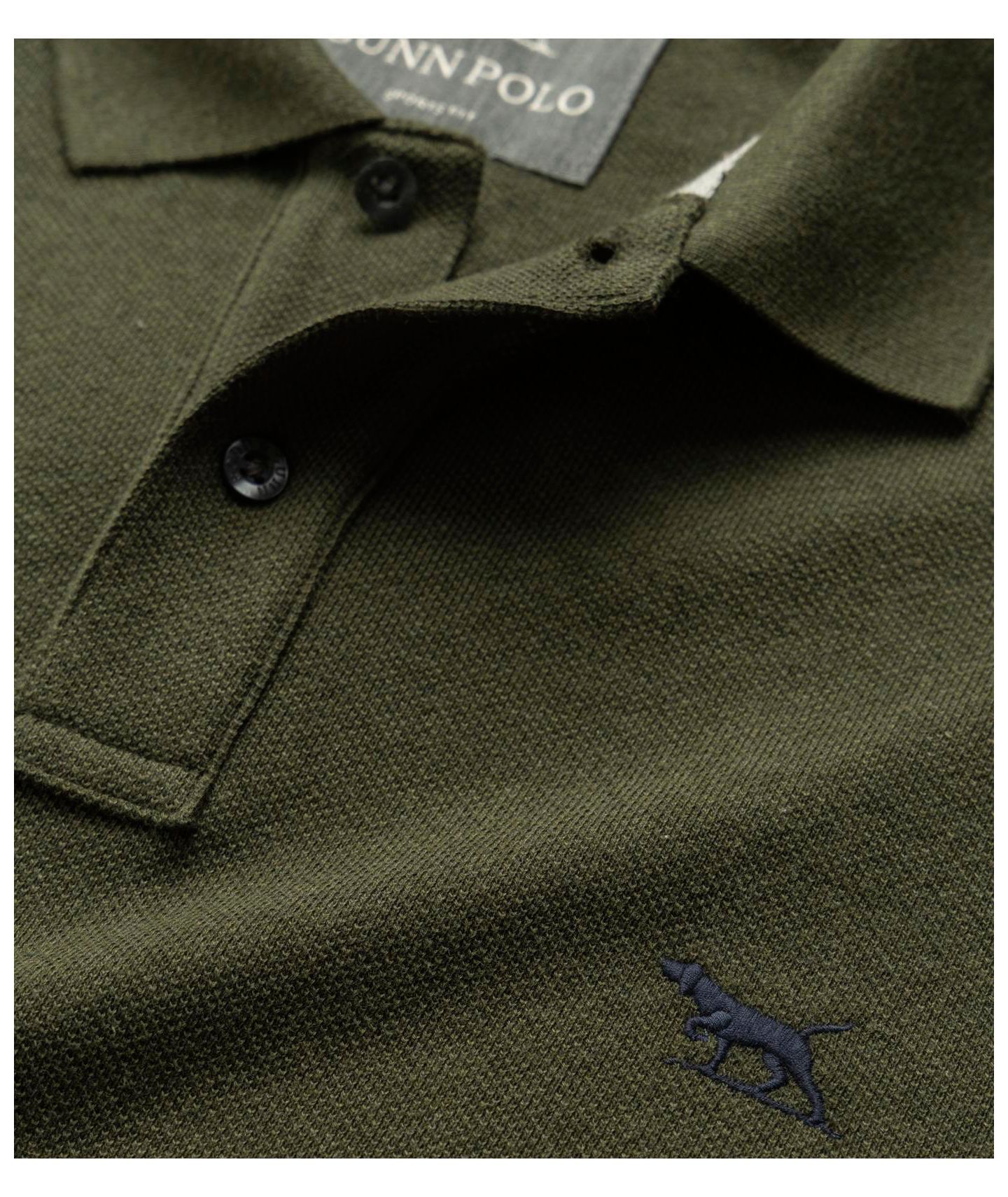 Мужское поло Rodd & Gunn Long Sleeves Gunn Cotton Polo Shirts, цвет: Армейский зелёный — фото 8