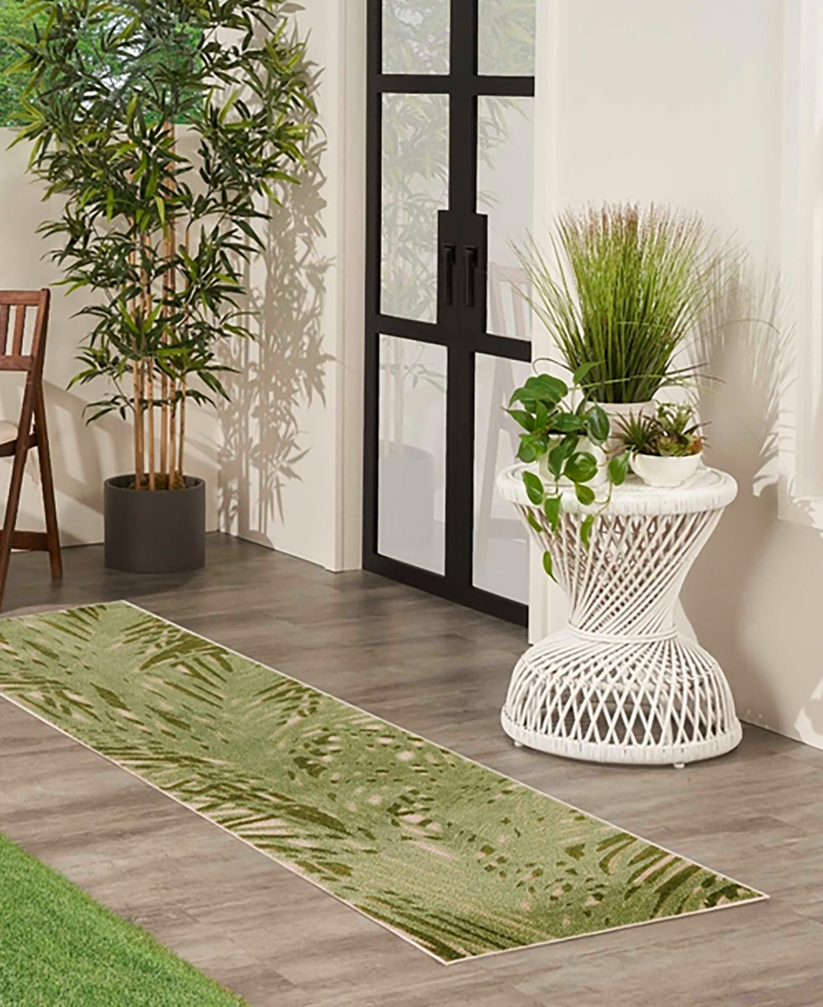 Nourison Home Aloha Alh41 2'3"x8' Runner Area Rug In Ivory,green