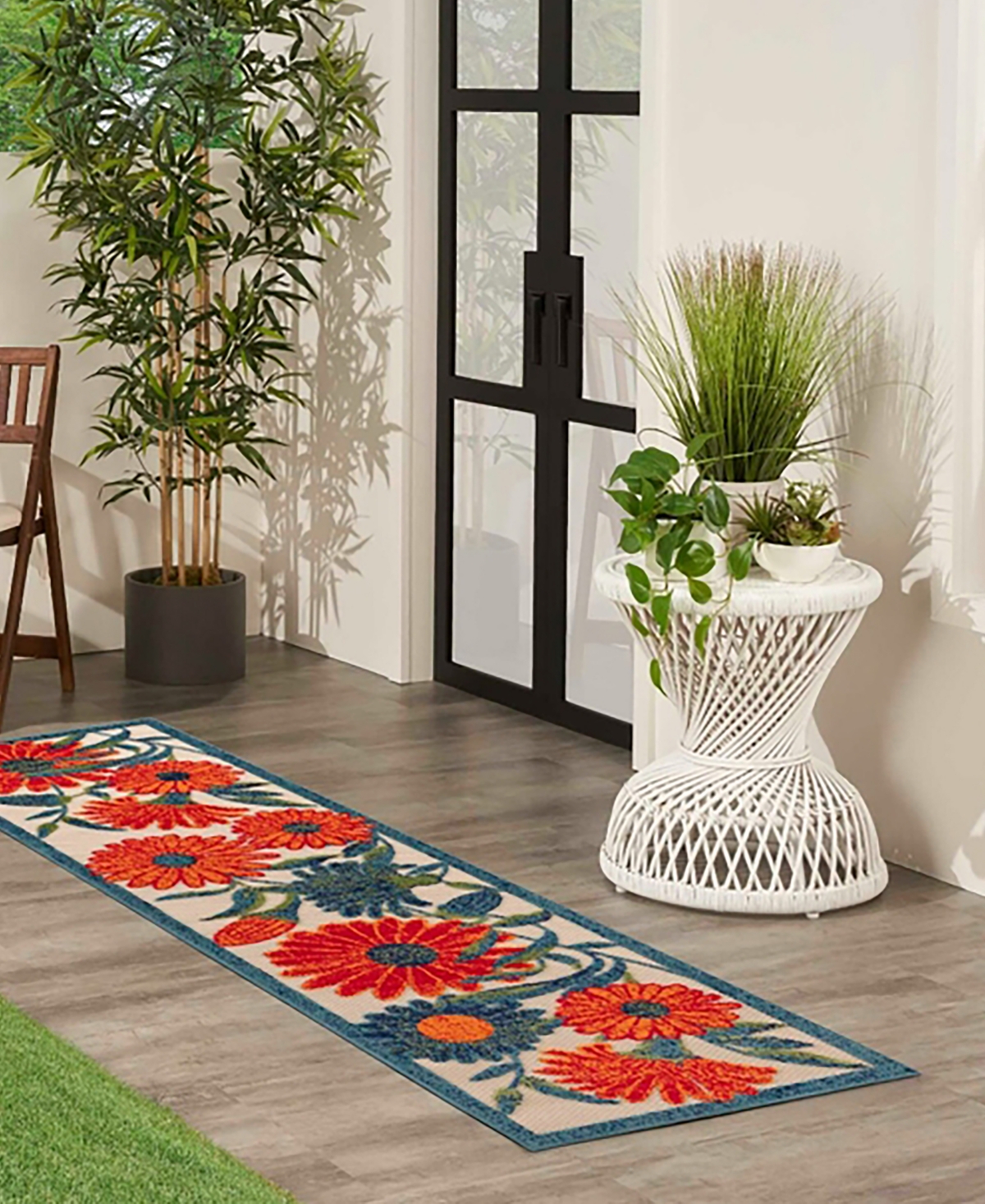 Nourison Home Aloha Alh33 2'3"x8' Runner Area Rug In Ivory,multi
