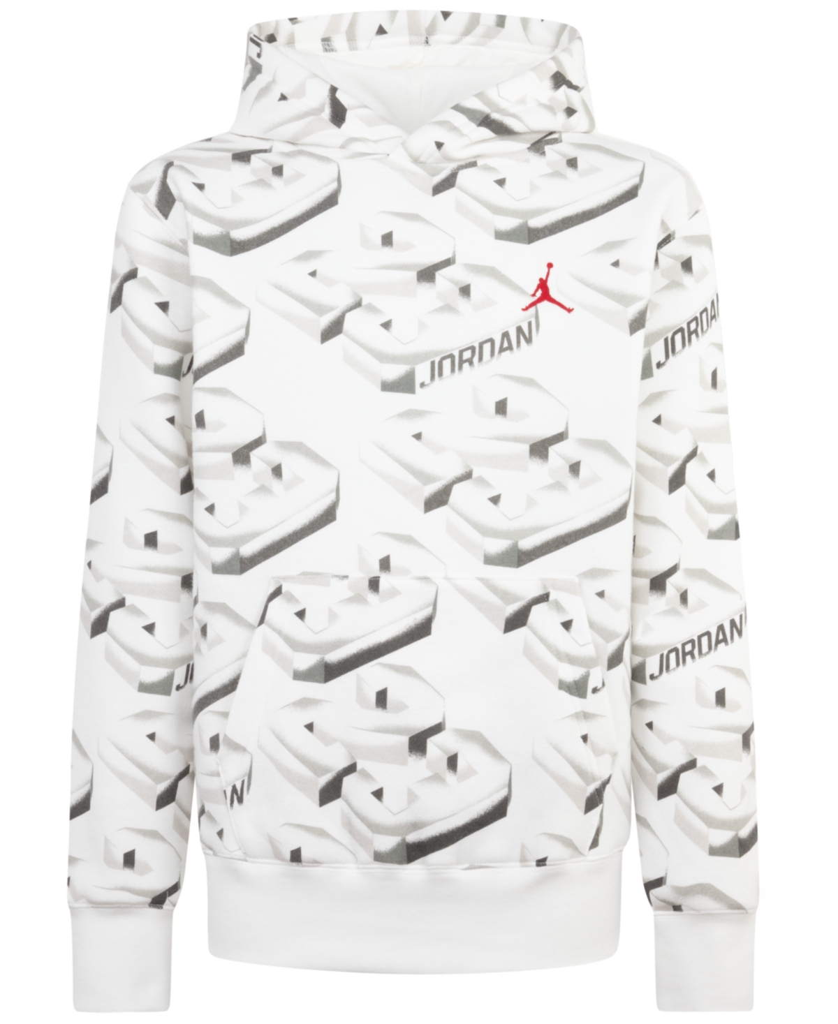 Jordan Big Boys 23 Fadeaway Fleece Hoodie In 001white