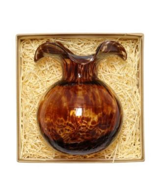 Hibiscus Glass Tortoiseshell Bud Vase